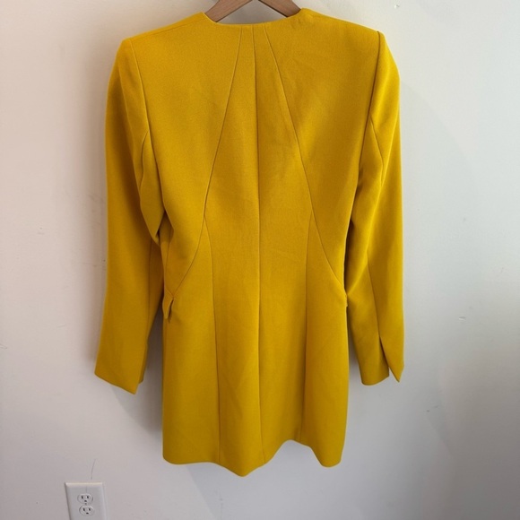 Zara Limited Edition Draped Blazer Mini Dress Yellow Blogger Favorite Small - Picture 9 of 9